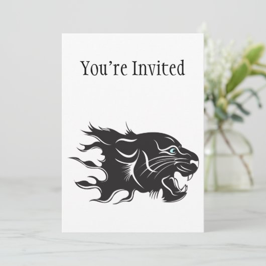 Schwarzer Panther Einladung (Stehend Vorderseite)