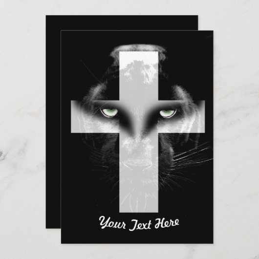 Schwarzer Panther Einladung (Vorne/Hinten)