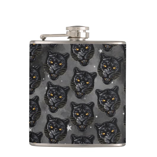 Schwarzer Panther Flachmann (Vorderseite)