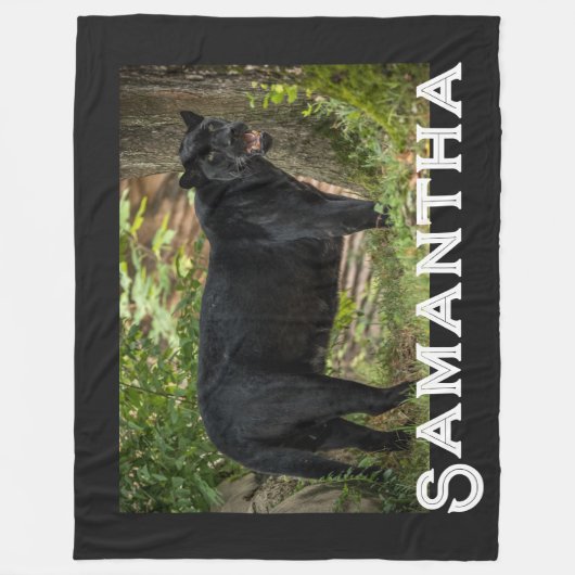 Schwarzer Panther Fleecedecke (Vorderseite)