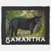 Schwarzer Panther Fleecedecke (Vorderseite (Horizontal))