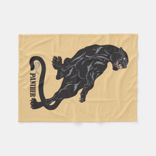 Schwarzer Panther Fleecedecke (Vorderseite (Horizontal))