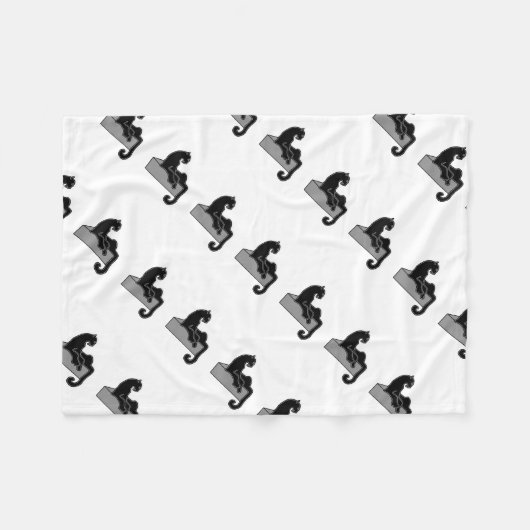 Schwarzer Panther Fleecedecke (Vorderseite (Horizontal))