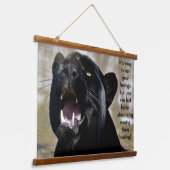 Schwarzer Panther frischer Spaß Wandteppich Mit Holzrahmen (Gewinkelt)