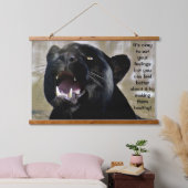 Schwarzer Panther frischer Spaß Wandteppich Mit Holzrahmen (Schlafzimmer)