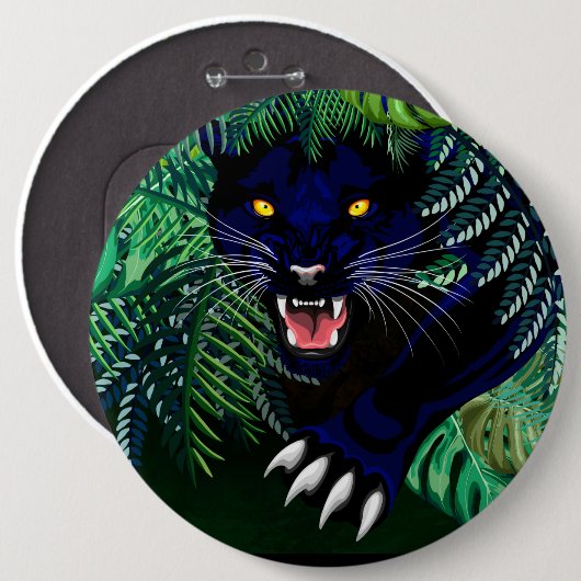 Schwarzer Panther Geist des Dschungels Button (Vorne & Hinten)