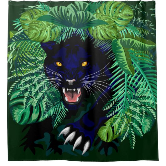Schwarzer Panther Geist des Dschungels Duschvorhang (Vorderseite)
