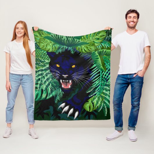 Schwarzer Panther Geist des Dschungels Fleecedecke (Beispiel)