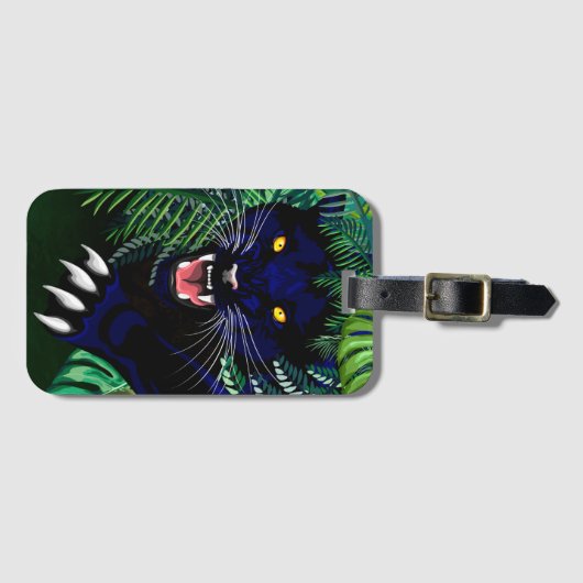 Schwarzer Panther Geist des Dschungels Gepäckanhänger (Vorderseite (Horizontal))