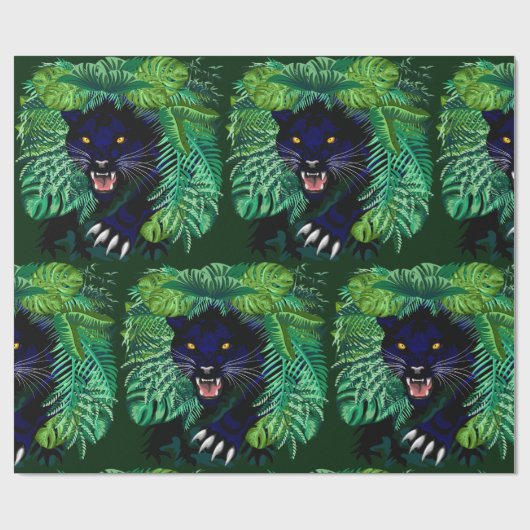 Schwarzer Panther Geist des Dschungels Geschenkpapier (Flach)
