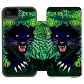 Schwarzer Panther Geist des Dschungels Incipio iPhone Geldbeutel-Hülle (Folio Geöffnet)