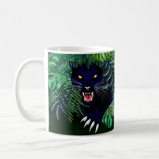 Schwarzer Panther Geist des Dschungels Kaffeetasse (Links)