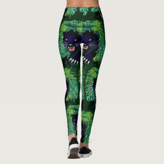Schwarzer Panther Geist des Dschungels Leggings (Rückseite)