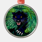 Schwarzer Panther Geist des Dschungels Ornament Aus Metall (Vorne)