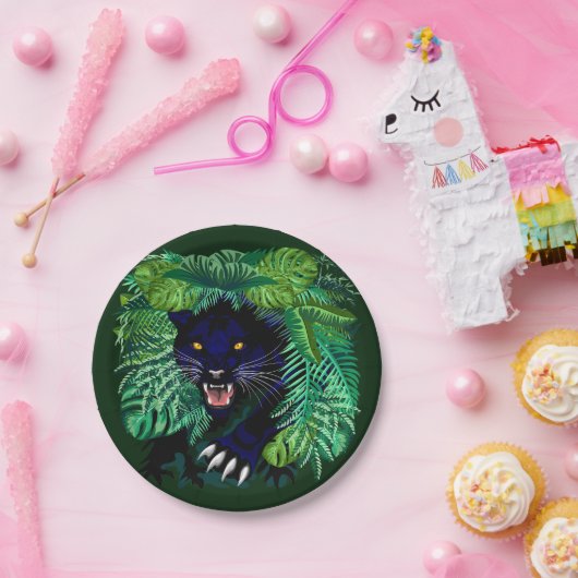 Schwarzer Panther Geist des Dschungels Pappteller (Party)