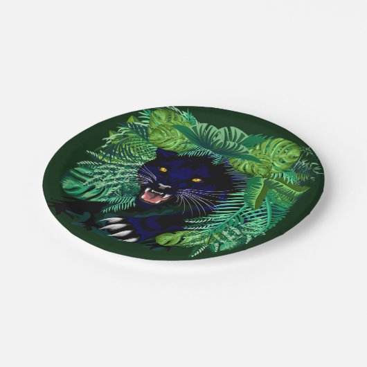 Schwarzer Panther Geist des Dschungels Pappteller (Schrägansicht)