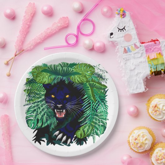 Schwarzer Panther Geist des Dschungels Pappteller (Party)