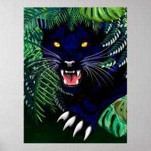 Schwarzer Panther Geist des Dschungels Poster