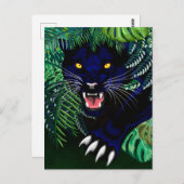 Schwarzer Panther Geist des Dschungels Postkarte (Vorne/Hinten)