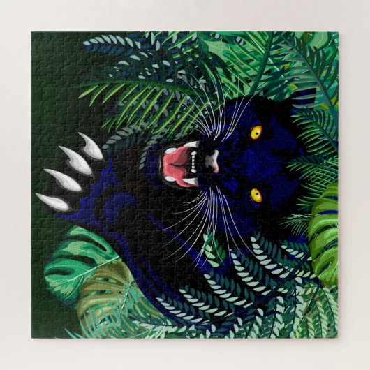 Schwarzer Panther Geist des Dschungels Puzzle (Horizontal)