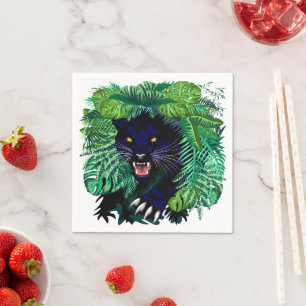 Schwarzer Panther Geist des Dschungels Serviette