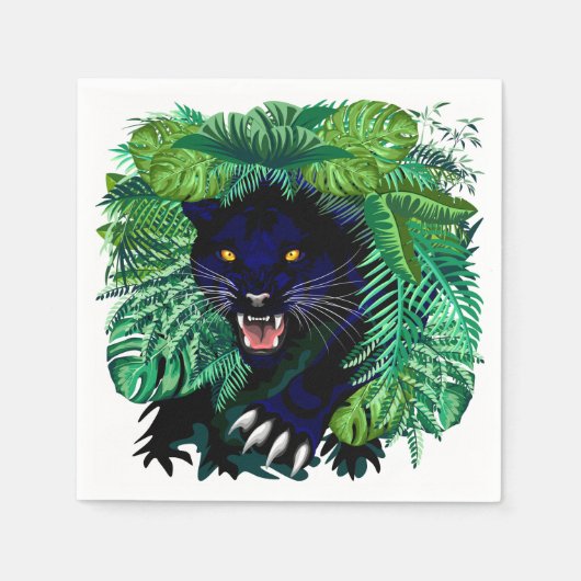 Schwarzer Panther Geist des Dschungels Serviette (Vorderseite)