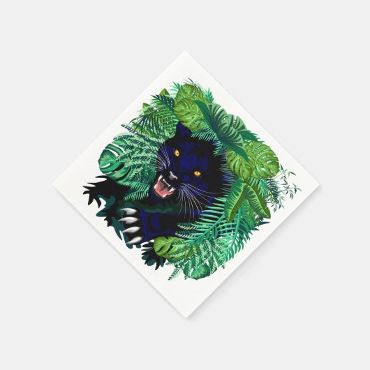 Schwarzer Panther Geist des Dschungels Serviette (Ecke)