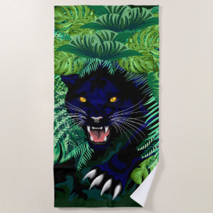 Schwarzer Panther Geist des Dschungels Strandtuch