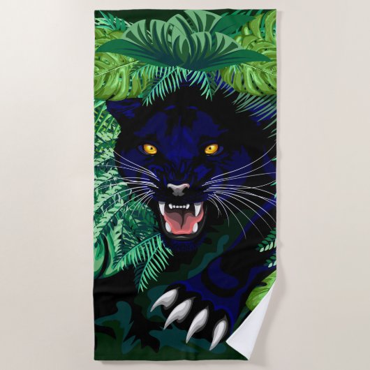 Schwarzer Panther Geist des Dschungels Strandtuch (Vorderseite)