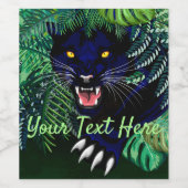 Schwarzer Panther Geist des Dschungels Weinetikett (Einzelnes Label)