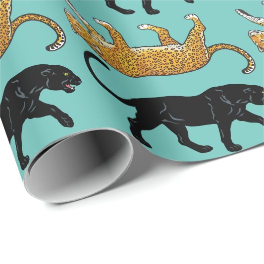 schwarzer Panther Geschenkpapier (Rolleneckpunkt)