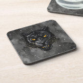 Schwarzer Panther Getränkeuntersetzer (Linke Seite)