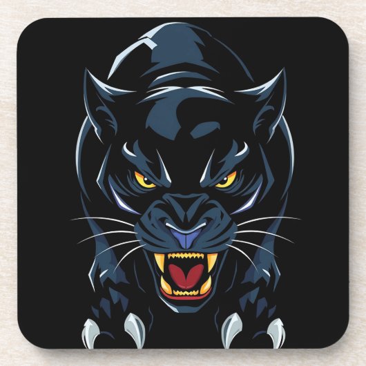 Schwarzer Panther Getränkeuntersetzer (Vorderseite)