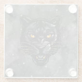 Schwarzer Panther Glasuntersetzer (Rückseite)