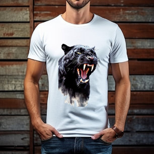 Schwarzer Panther Großer Fangs Vatertag T-Shirt