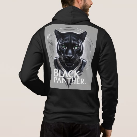 Schwarzer Panther Hoodie (Rückseite)