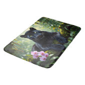 Schwarzer Panther im Dschungel Badematte (Schrägansicht)