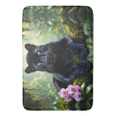 Schwarzer Panther im Dschungel Badematte (Vorderseite Vertikal)