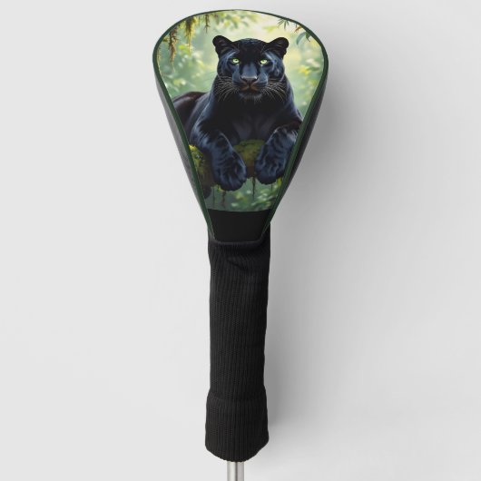 Schwarzer Panther im Dschungel Golf Headcover (Vorderseite)