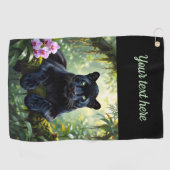 Schwarzer Panther im Dschungel Golfhandtuch (Horizontal)