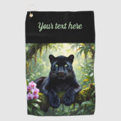 Schwarzer Panther im Dschungel Golfhandtuch (Vorderseite)