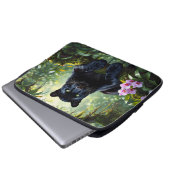 Schwarzer Panther im Dschungel Laptopschutzhülle (Vorne Knopf)