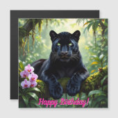 Schwarzer Panther im Dschungel Magnetkarte (Vorne/Hinten)