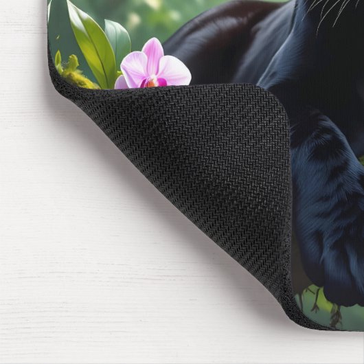 Schwarzer Panther im Dschungel Mousepad (Ecke)
