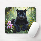 Schwarzer Panther im Dschungel Mousepad (Mit Mouse)