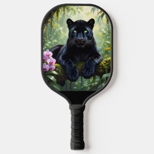 Schwarzer Panther im Dschungel Pickleball Schläger