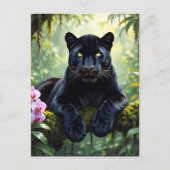 Schwarzer Panther im Dschungel Postkarte (Vorderseite)