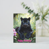 Schwarzer Panther im Dschungel Postkarte (Stehend Vorderseite)