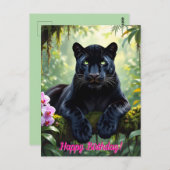 Schwarzer Panther im Dschungel Postkarte (Vorne/Hinten)