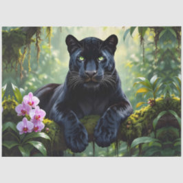 Schwarzer Panther im Dschungel Seidenpapier